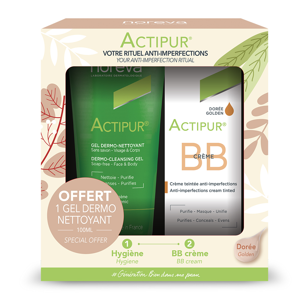 Noreva Actipur Golden BB Cream 30ml &amp; Foaming Gel 100ml SET 130 ml