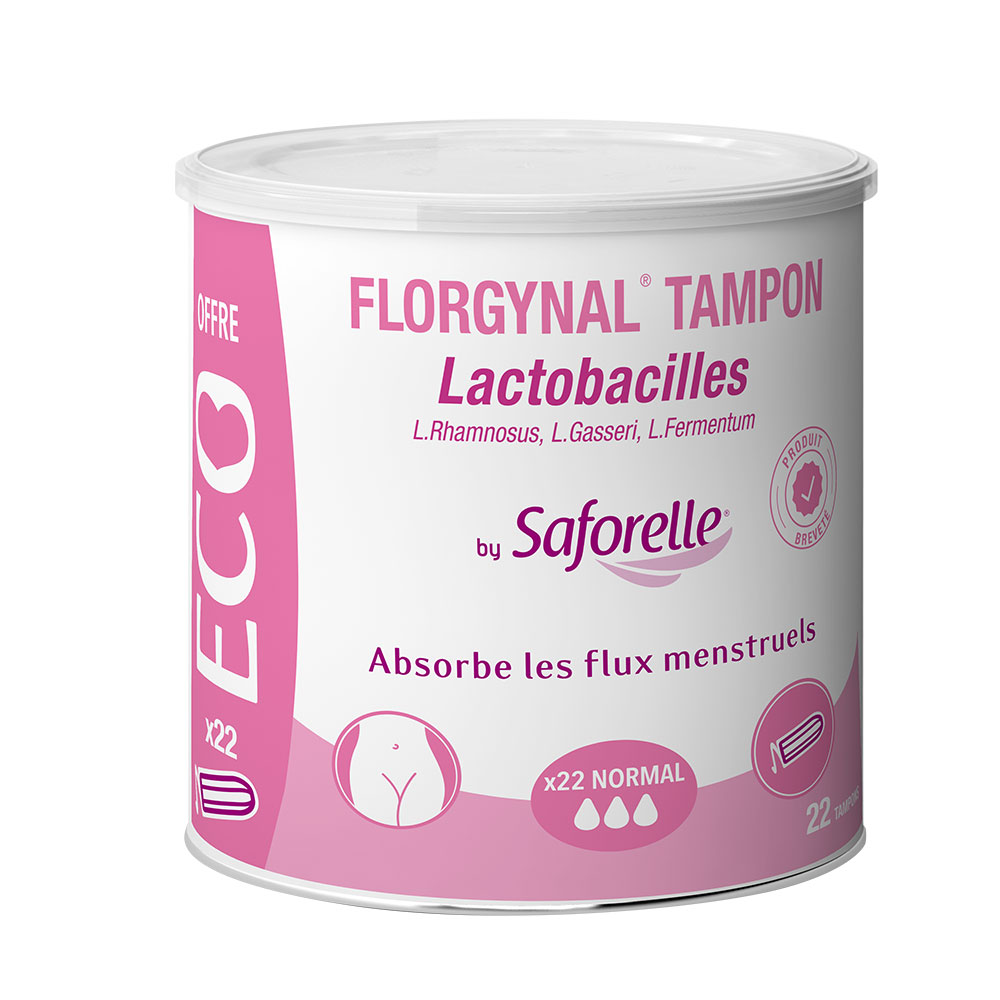 Saforelle Florgynal Tampones probióticos regular compacto Normal sin aplicador ECO x22