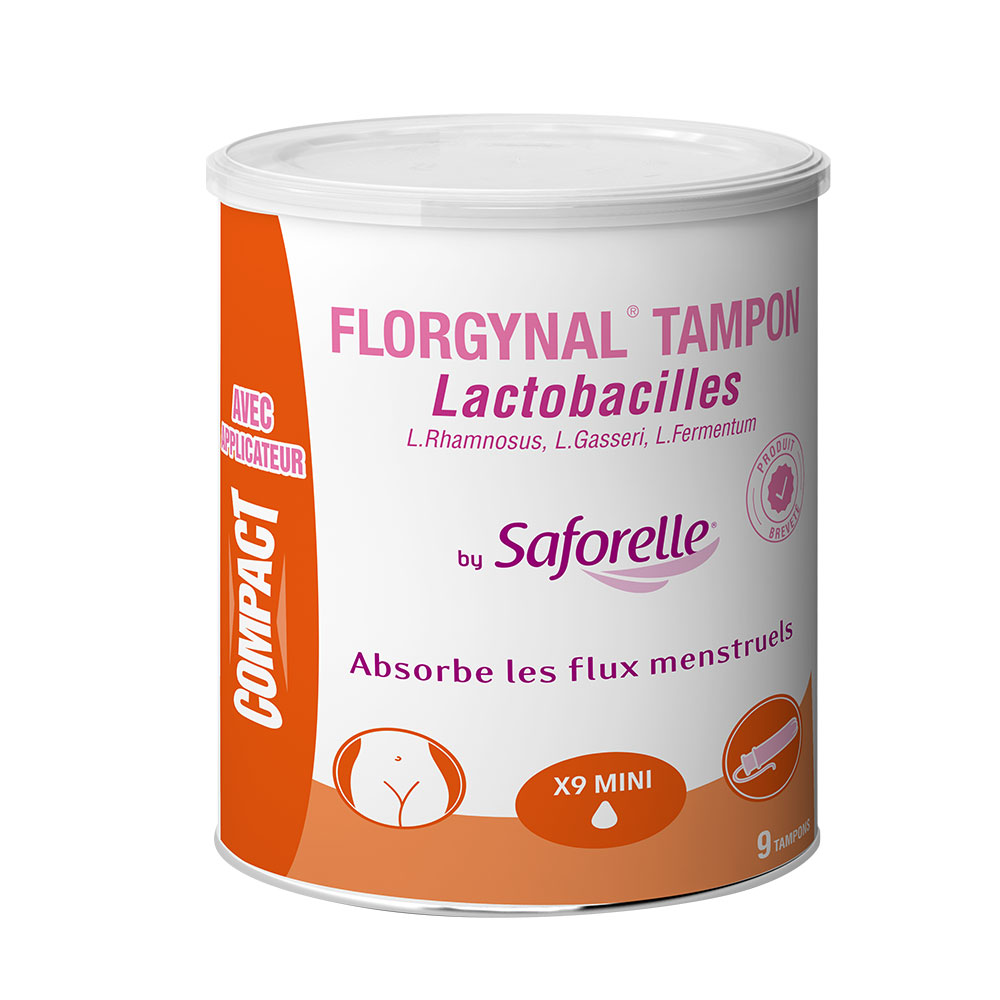 Saforelle Florgynal Tampones con Lactobacillus para la menstruación Compact mini con aplicador x9