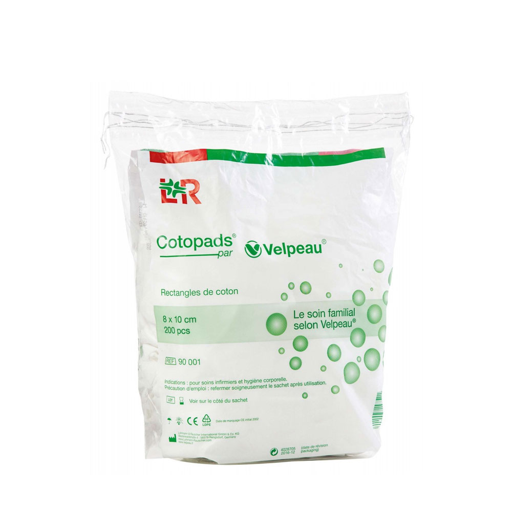 Lohmann Rauscher Cotopads Algodón 8×10 cm Velpeau 200 unidades