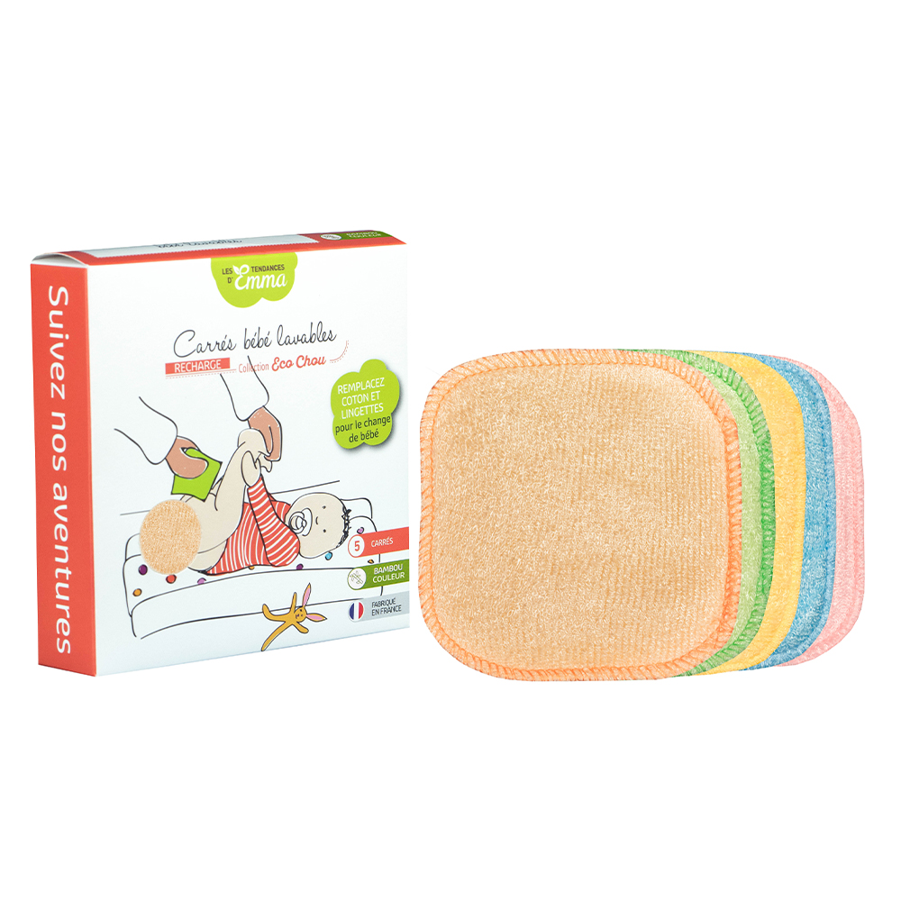 Les Tendances D'Emma Bambú Lavable Bordes Bebe Colores X5