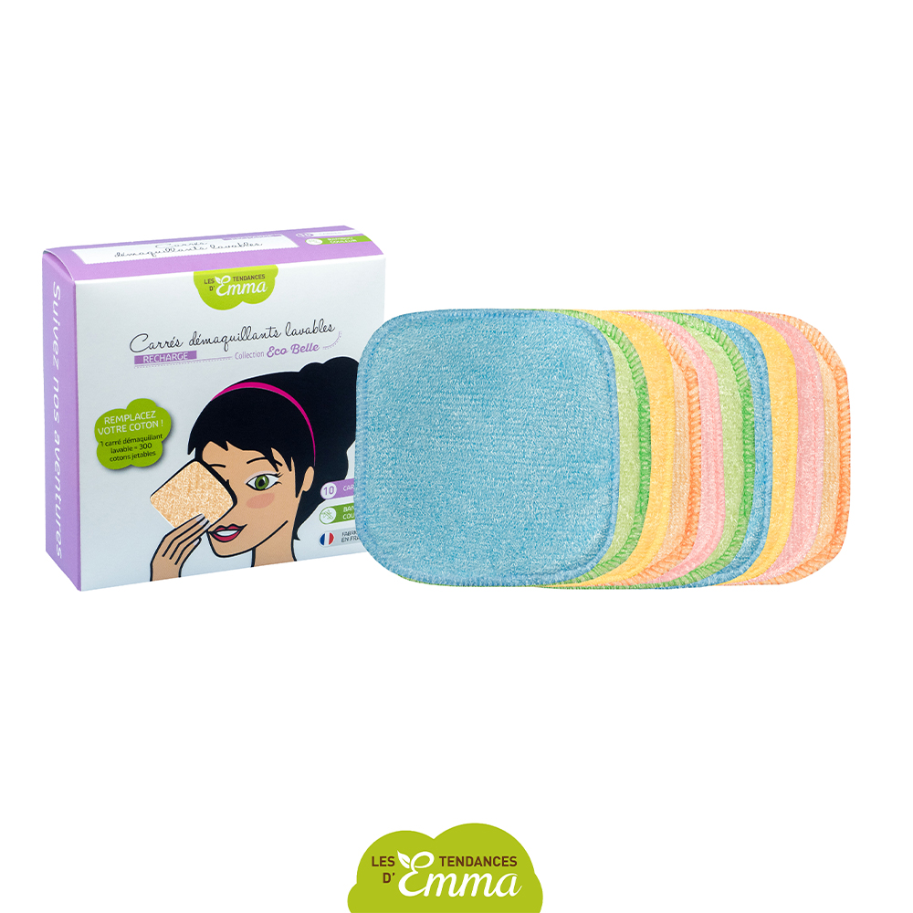 Les Tendances D'Emma Eco Belle Bastoncillos Desmaquillantes Lavables Bambú Colores x10
