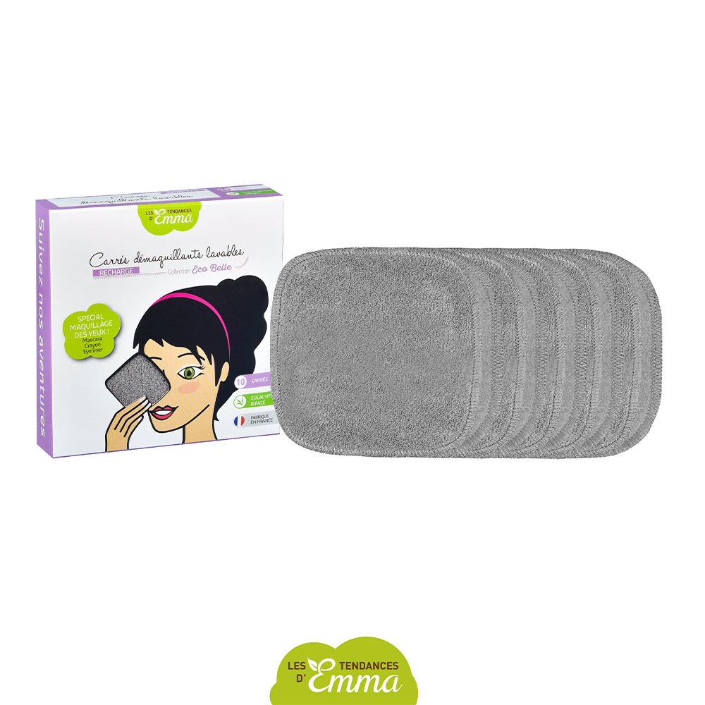 Les Tendances D'Emma Eco Belle Eucalipto Gris Bastoncillos Desmaquillantes Lavables x10