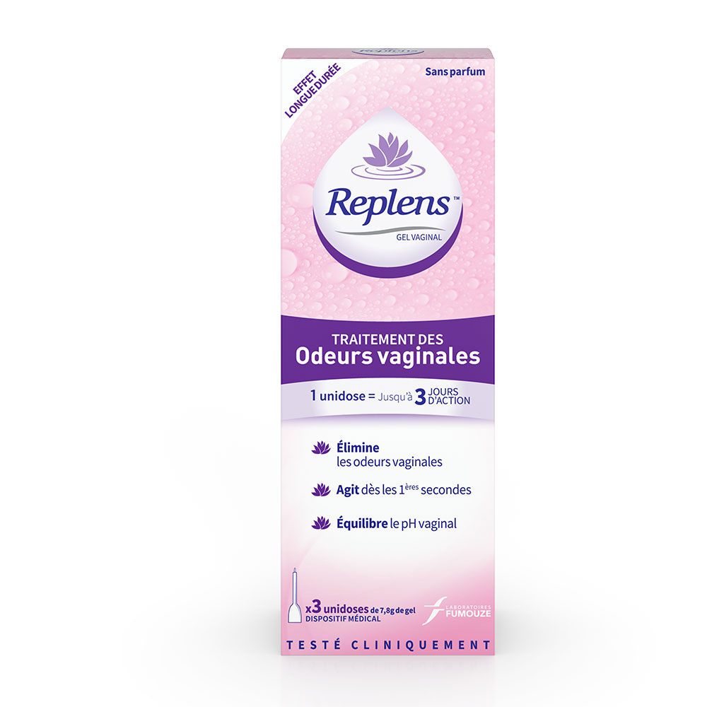Replens Gel para el tratamiento de los olores vaginales Sin perfume x3 monodosis de 7,8 g
