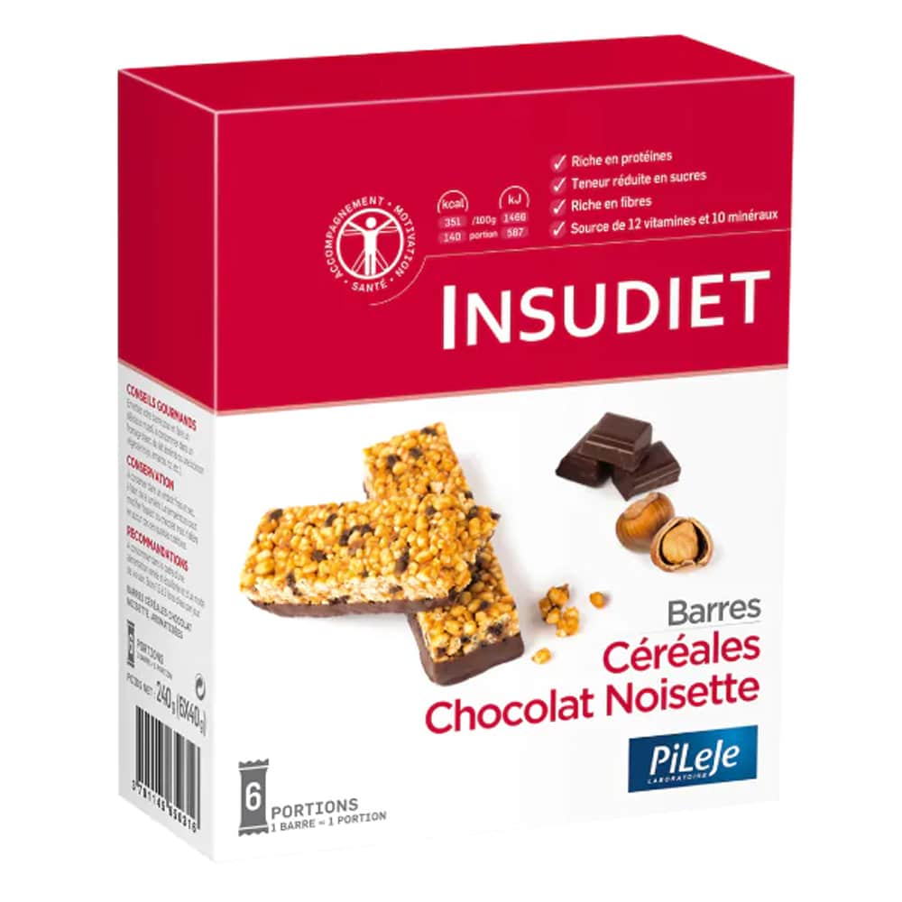 Insudiet Insudiet Barrita de cereales Chocolate Avellana x6