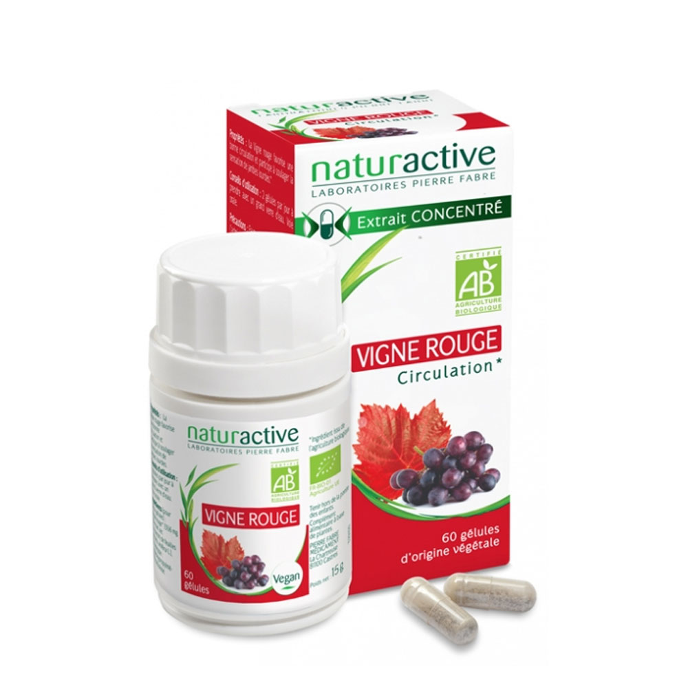 Naturactive Extracto concentrado de vid roja ecológica Circulación 60 cápsulas