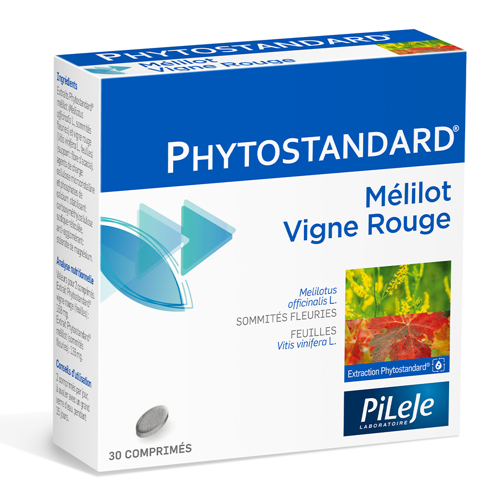 Pileje Phytostandard Meliloto y vid roja 30 comprimidos