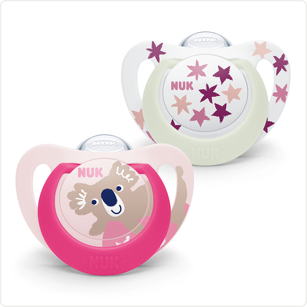 Nuk Chupetes fisiológicos Starlight A partir de 18 meses x2