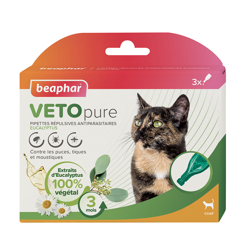 Beaphar Veto Pure Pipetas antiparasitarias para gatos Eucalyptus 3x1ml