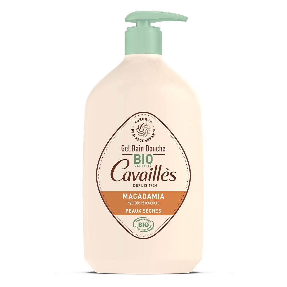 Cavaillès Gel ducha y baño con Aceite de Macadamia Bio Piel seca 1L