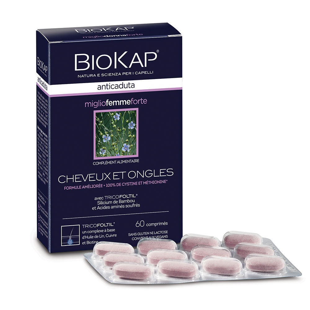 Biokap Anticaduta Tratamiento capilar anticaída para mujer 60 cápsulas
