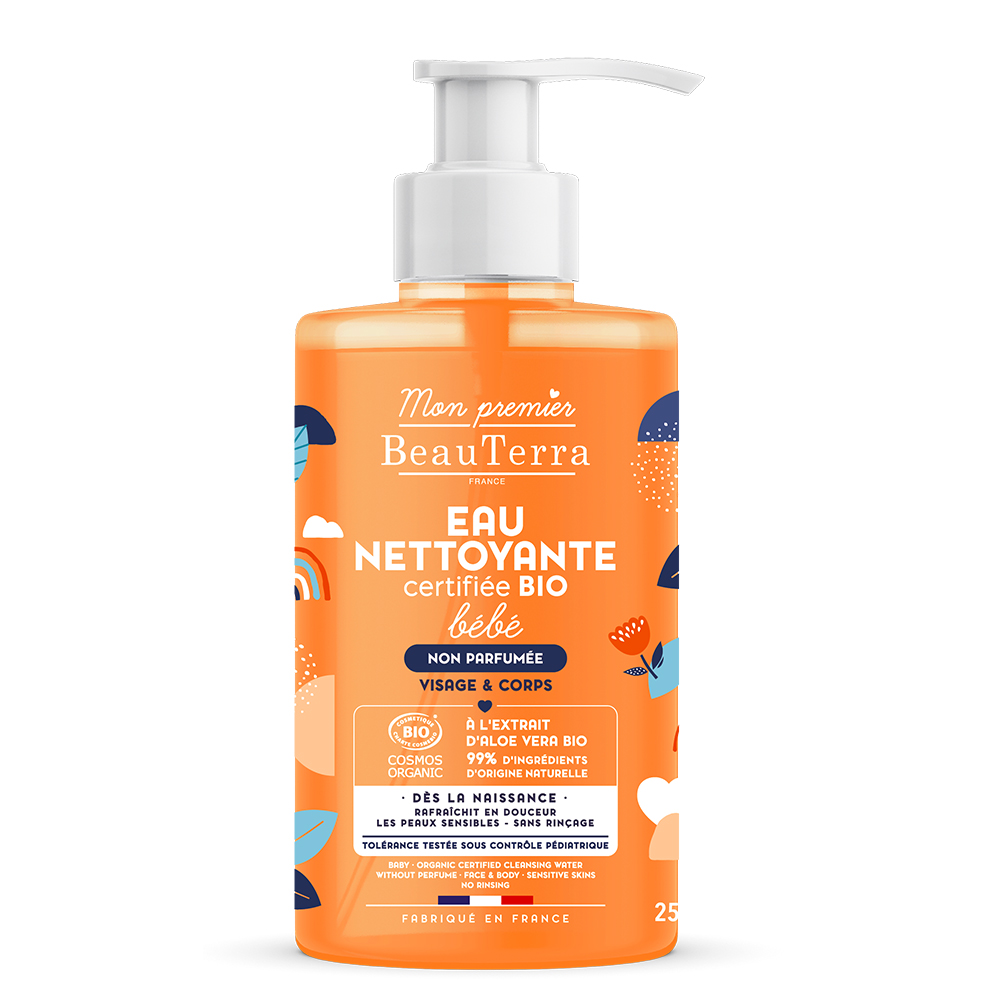 Beauterra Agua Limpiadora Bebe Bio piel sensible, cuerpo y cabello 250 ml