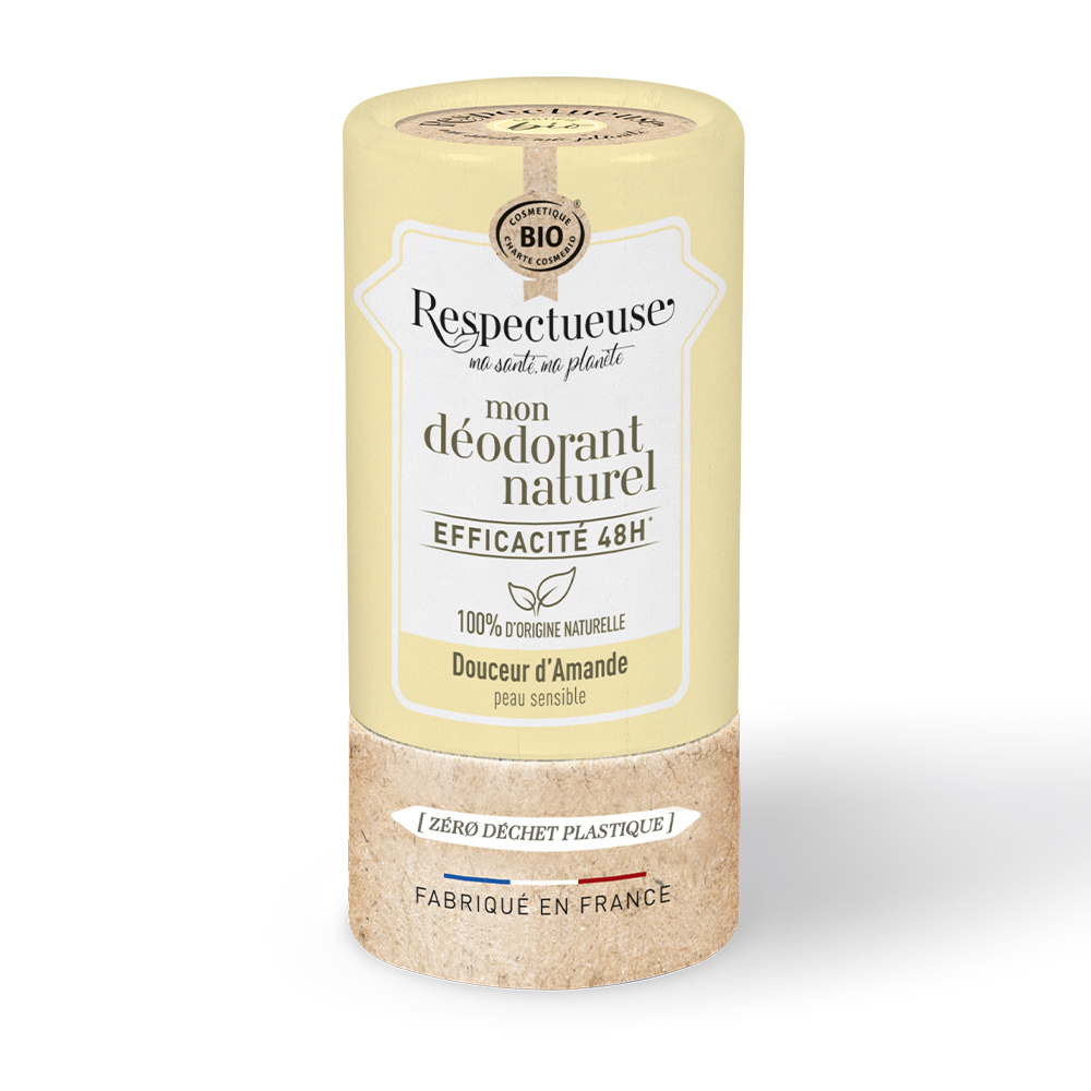 Respectueuse Mon Déodorant Naturel Efficace 48h Bio Almendra Suavidad para Piel sensible 50g