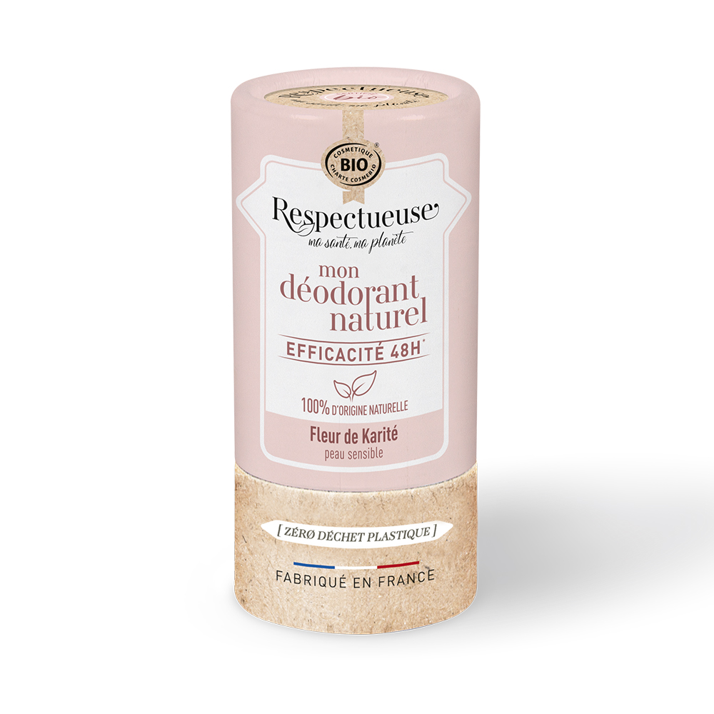 Respectueuse Mon Déodorant Naturel Efficace 48h Bio Piel sensible Karité Flor de Perfume 50g