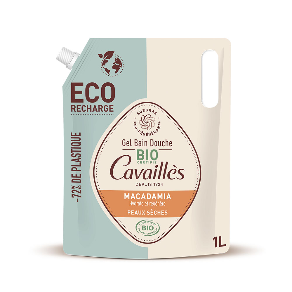 Cavaillès Recambio ecológico gel de baño y ducha aceite de macadamia bio pieles secas 1L