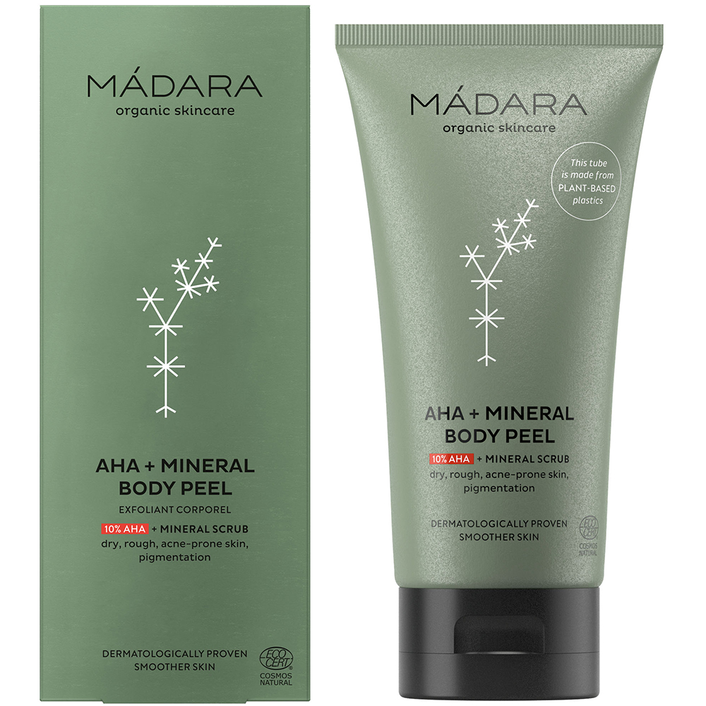MÁDARA organic skincare AHA + Mineral Exfoliante corporal 175 ml