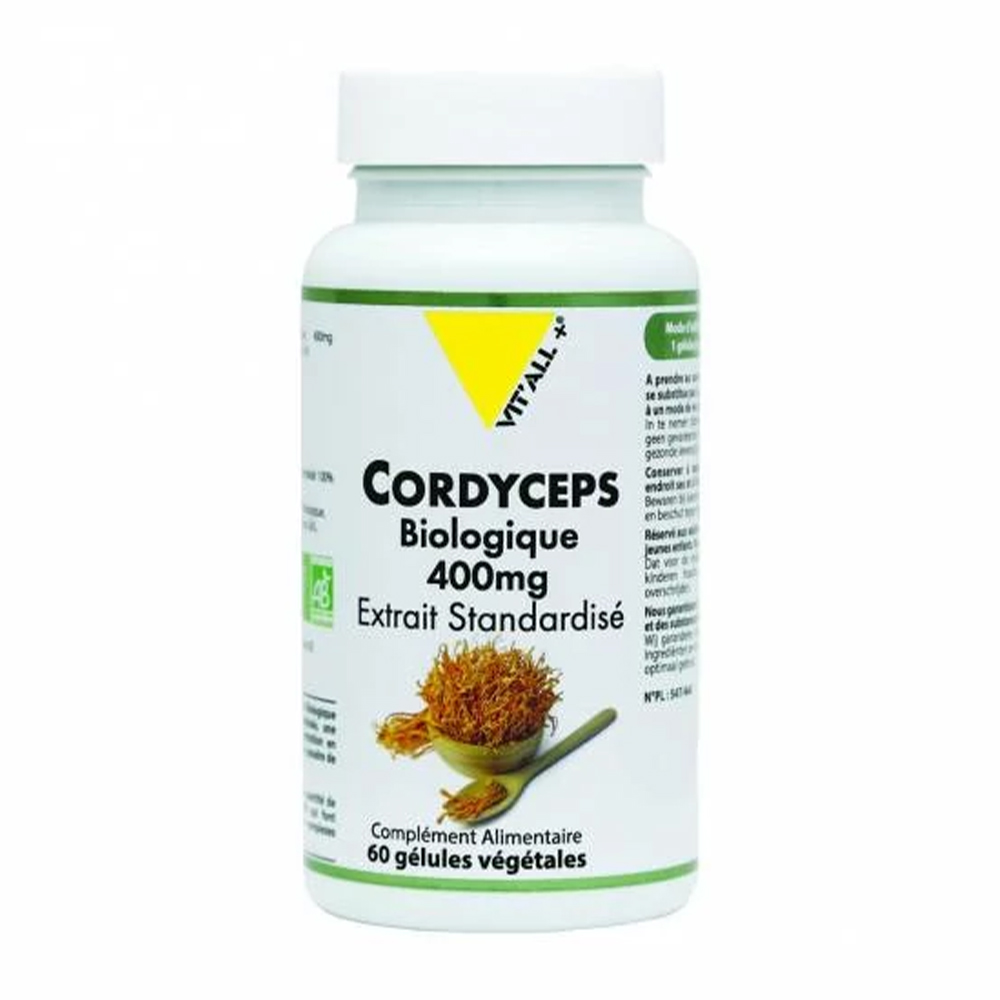 Vit'All+ Cordyceps Extracto Estandarizado 400mg Orgánico 60 cápsulas