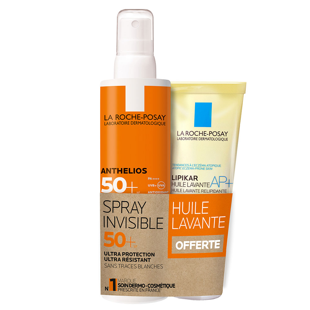 La Roche-Posay Anthelios Spray corporal invisible SPF50+ con fragancia 200ml + Lipikar aceite limpiador 100ml gratis