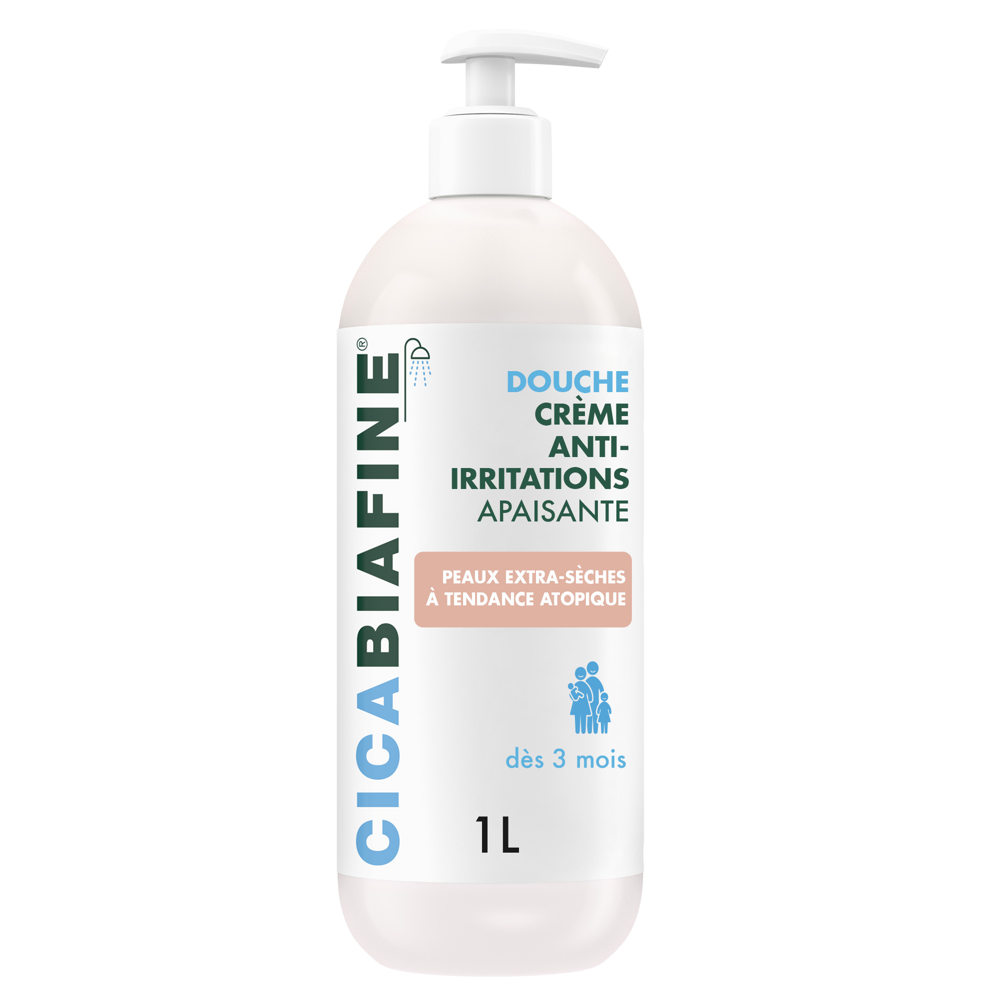Cicabiafine Crema de ducha hidratante antiirritaciones Peaux Très Sèches 1L