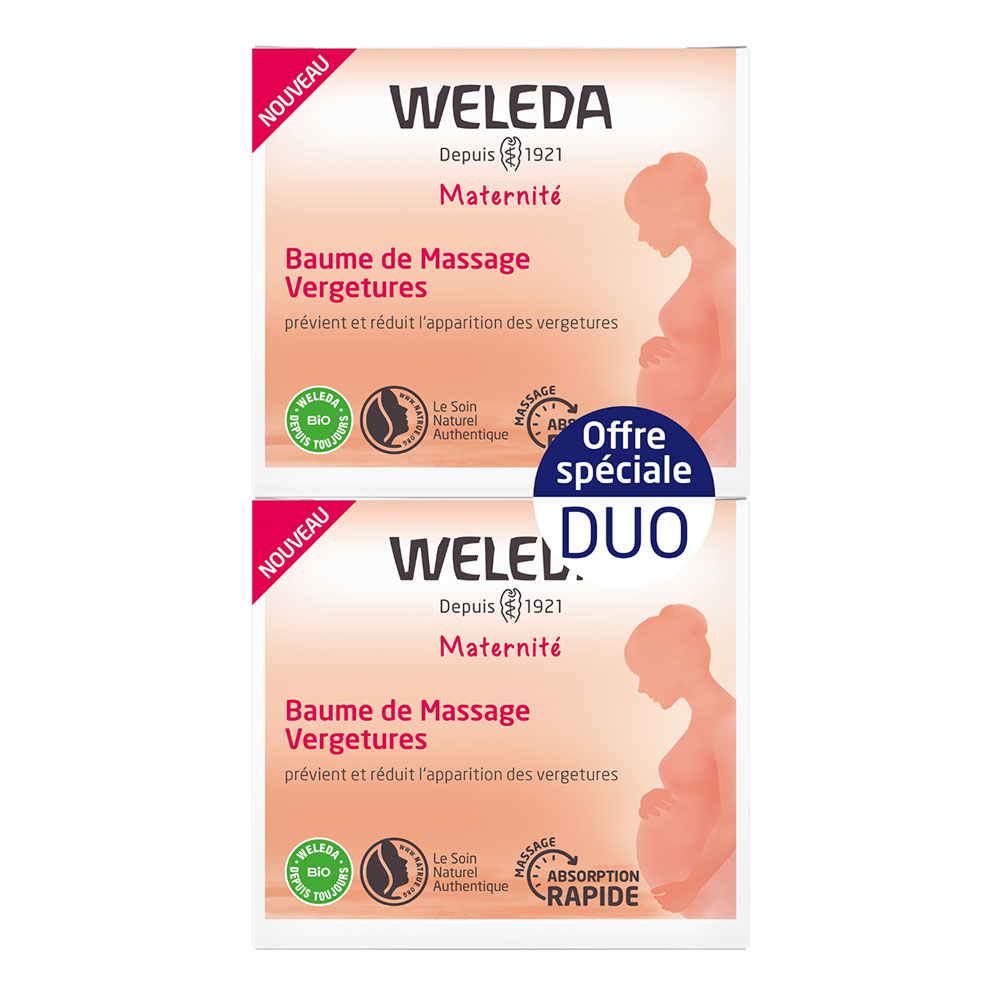 Weleda Maternidad Bálsamo de Masaje Antiestrías Rápida absorción 2x150 ml