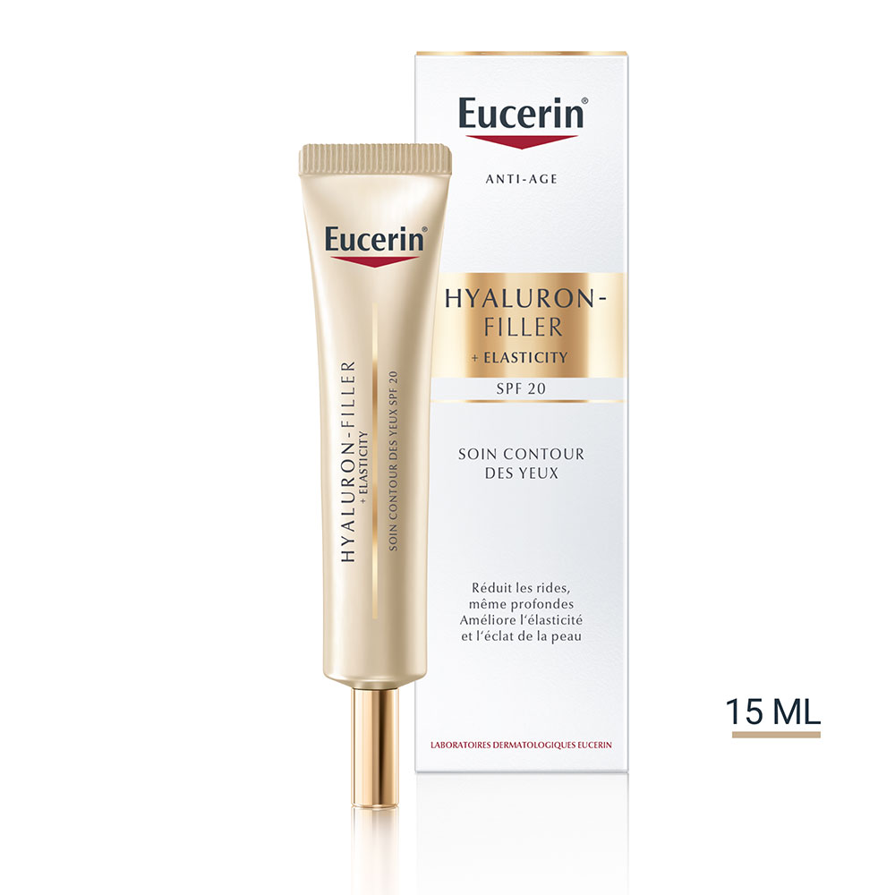 Eucerin Hyaluron-Filler + Elasticity Cuidado contorno de ojos SPF20 pieles maduras 15 ml