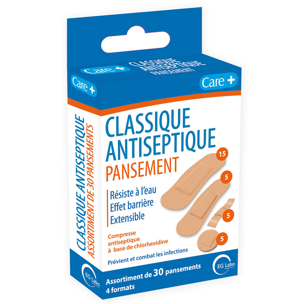 Care+ Apósitos Antisépticos Classic 4 tallas x30