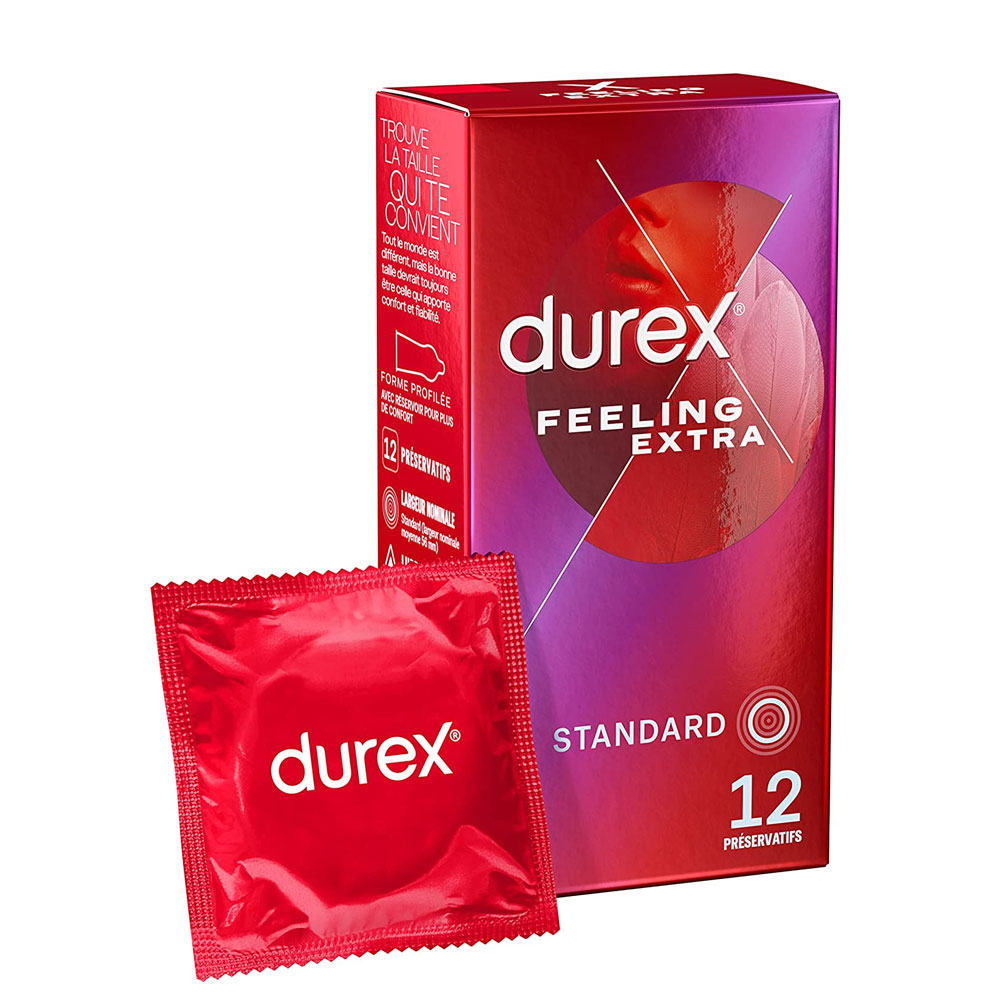 Durex Feeling Preservativos extra finos y extra lubricados plaintext extra finos 12 unidades
