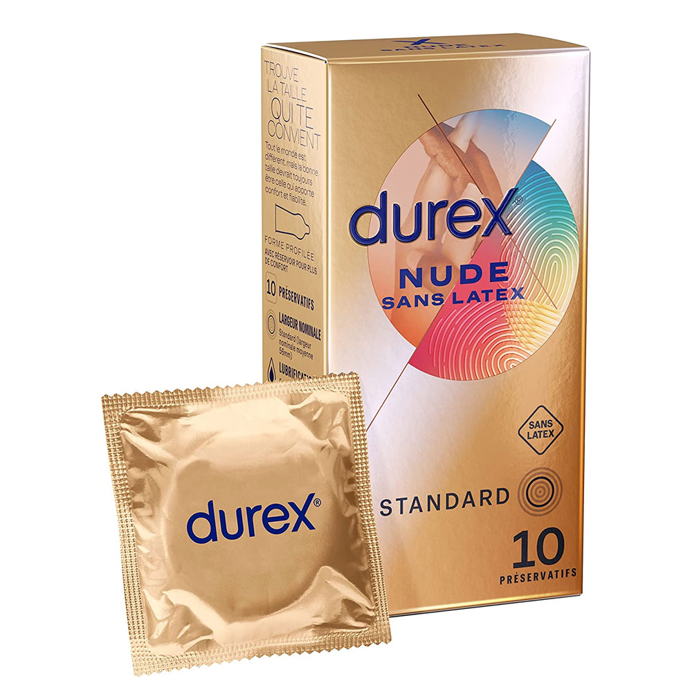 Durex Nude Preservativos Sensación Piel con Piel sin latex 10 unidades