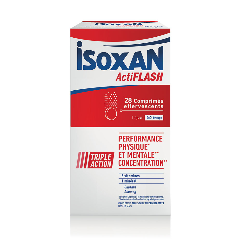 Isoxan Actiflash rendimiento físico y mental 28 comprimidos efervescentes