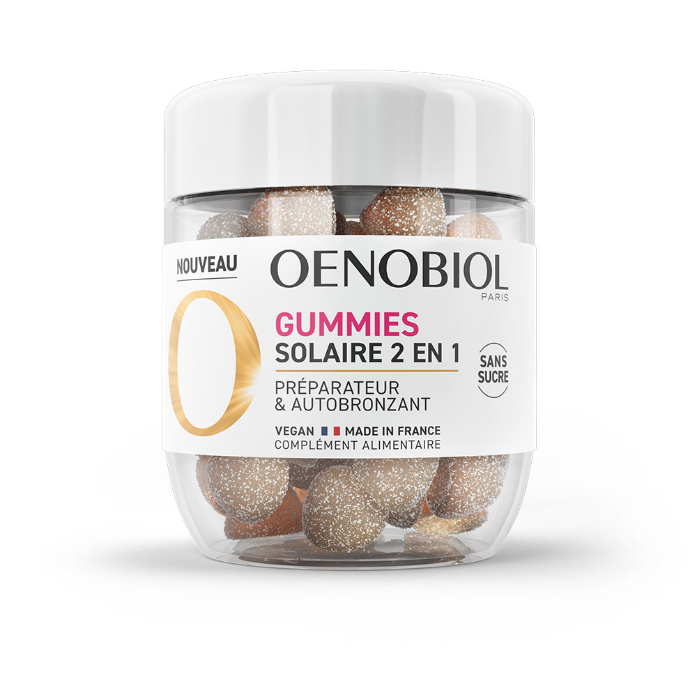 Oenobiol Solar 2en1 Preparador y autobronceador 60 Gominolas