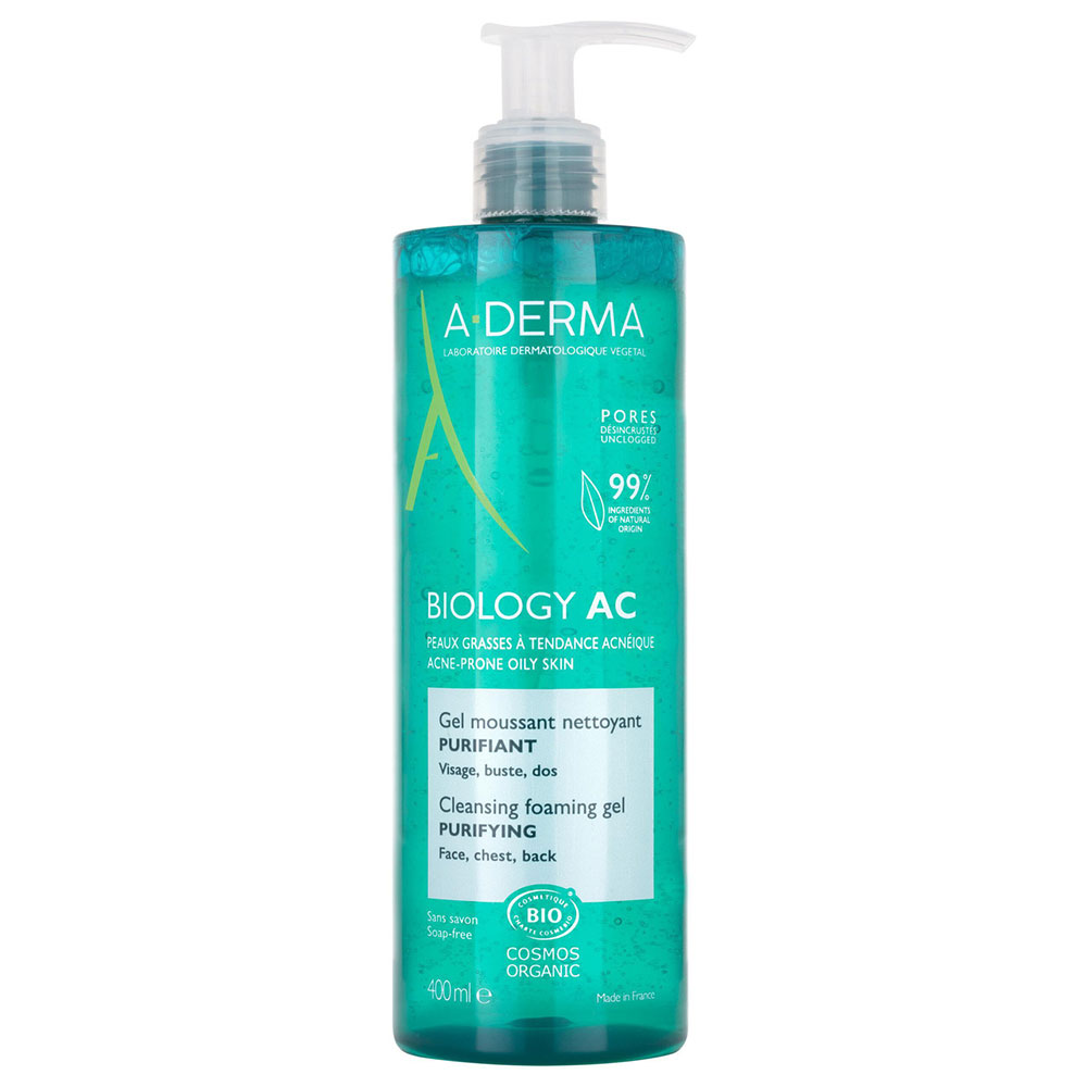A-Derma Biology AC Gel espumoso purificante bio piel grasa con tendencia acneica 400ml