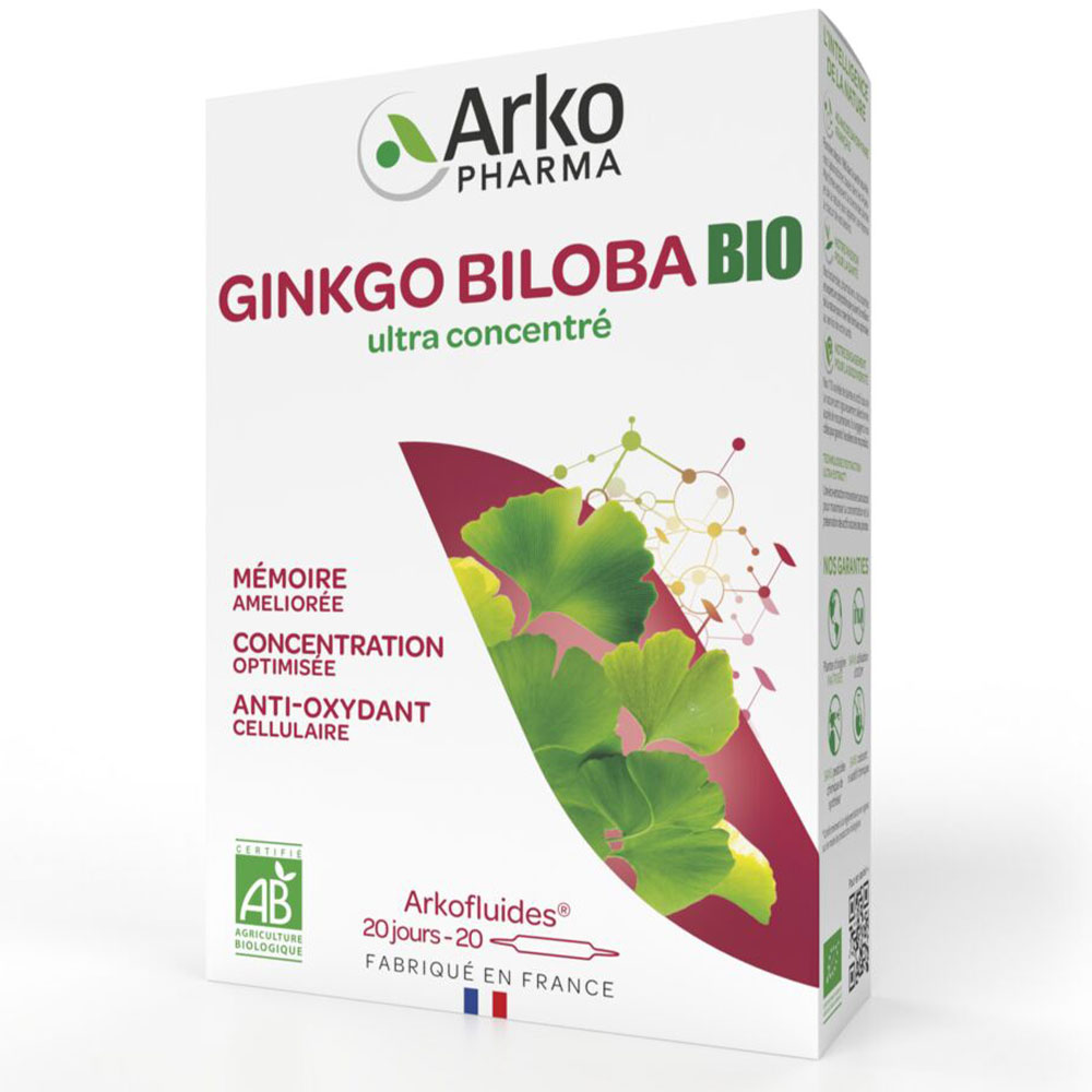 Arkopharma Arkofluidos Gingko Biloba ecológico 20 ampollas