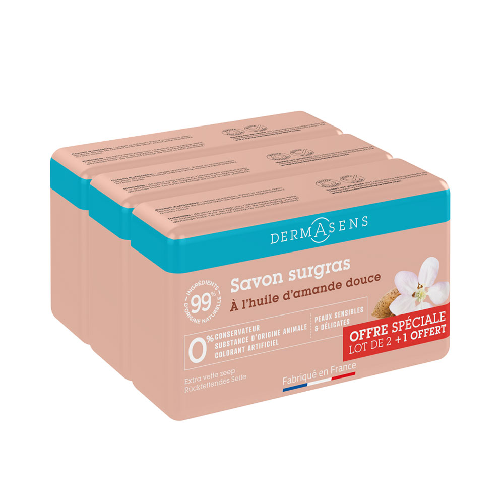 Dermasens Jabón supergraso de Almendra dulce 3x200g