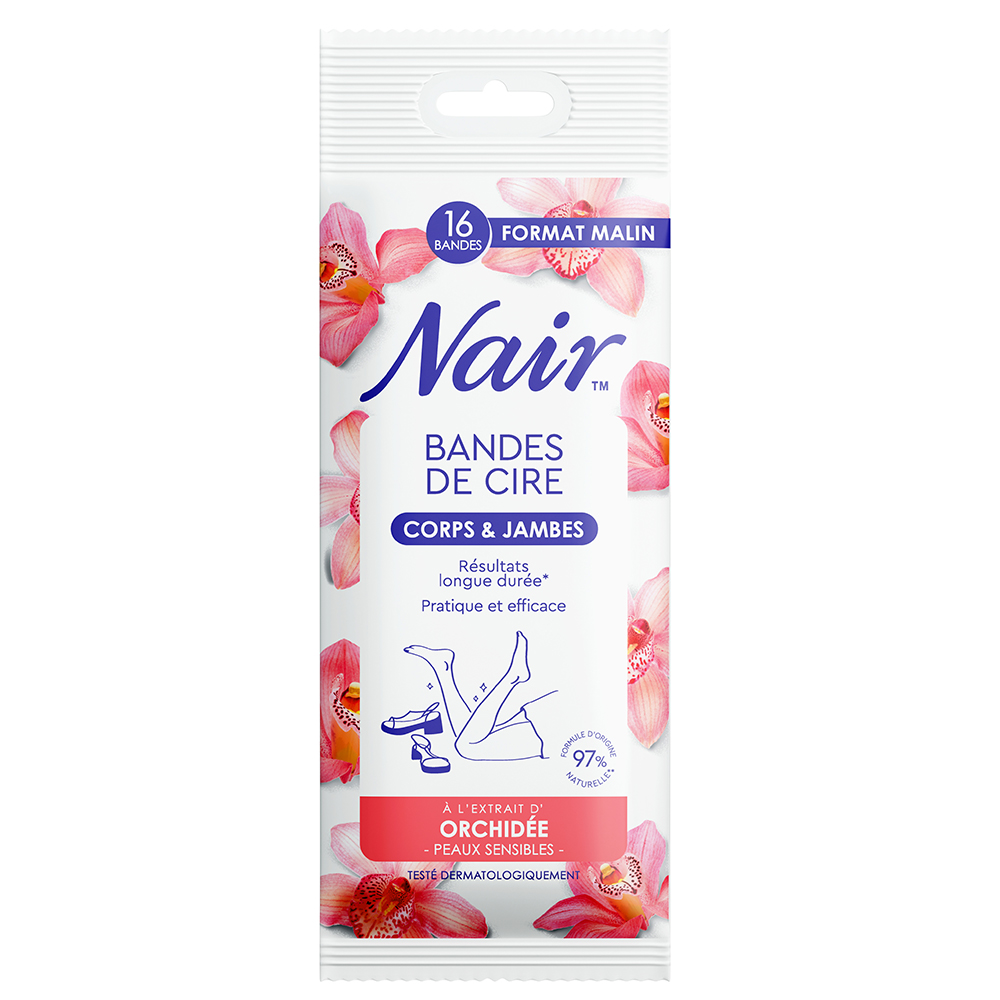 Nair CERA FRÍA Bandas Cuerpo y Piernas formato inteligente con extractos de ORQUÍDEAS 16 Bandas