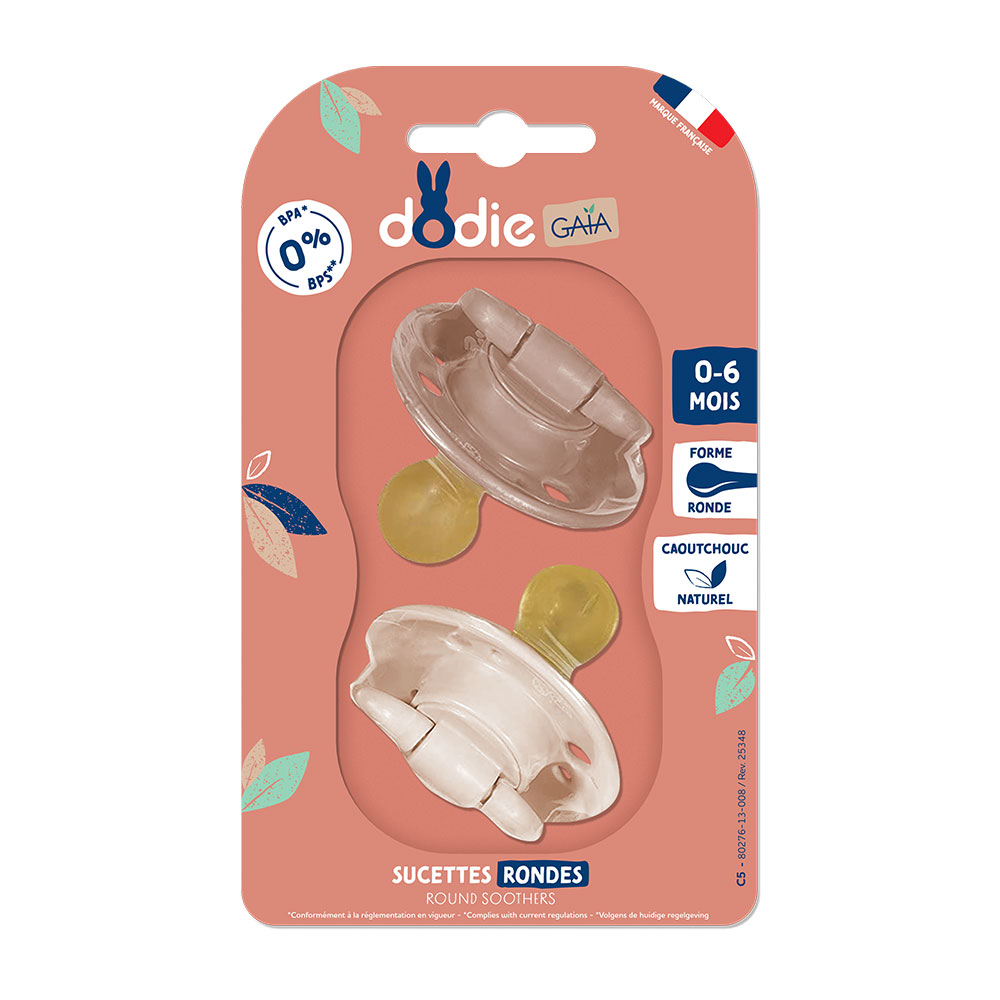 Dodie Chupete redondo simétrico de 0 a 6 meses x2