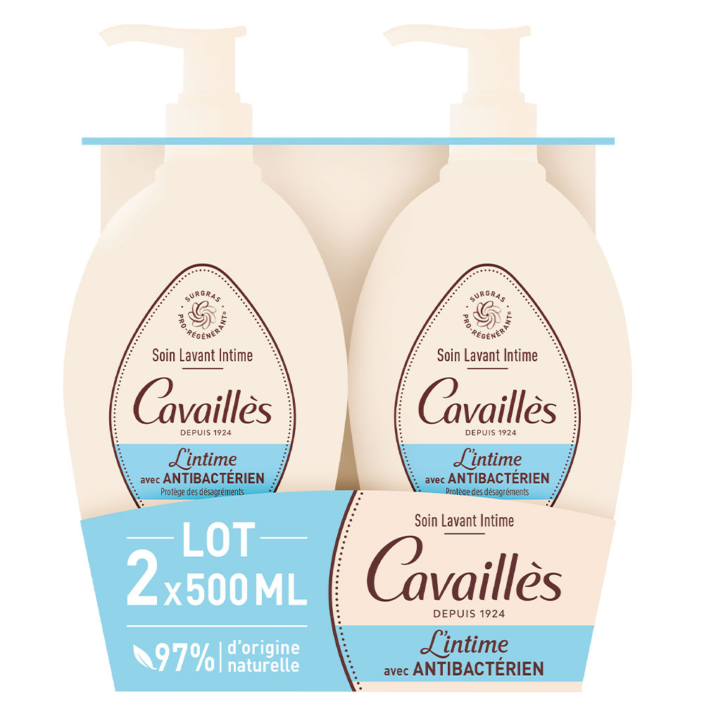 Cavaillès Sequedad Íntima Limpieza Antibacterias 2x500ml