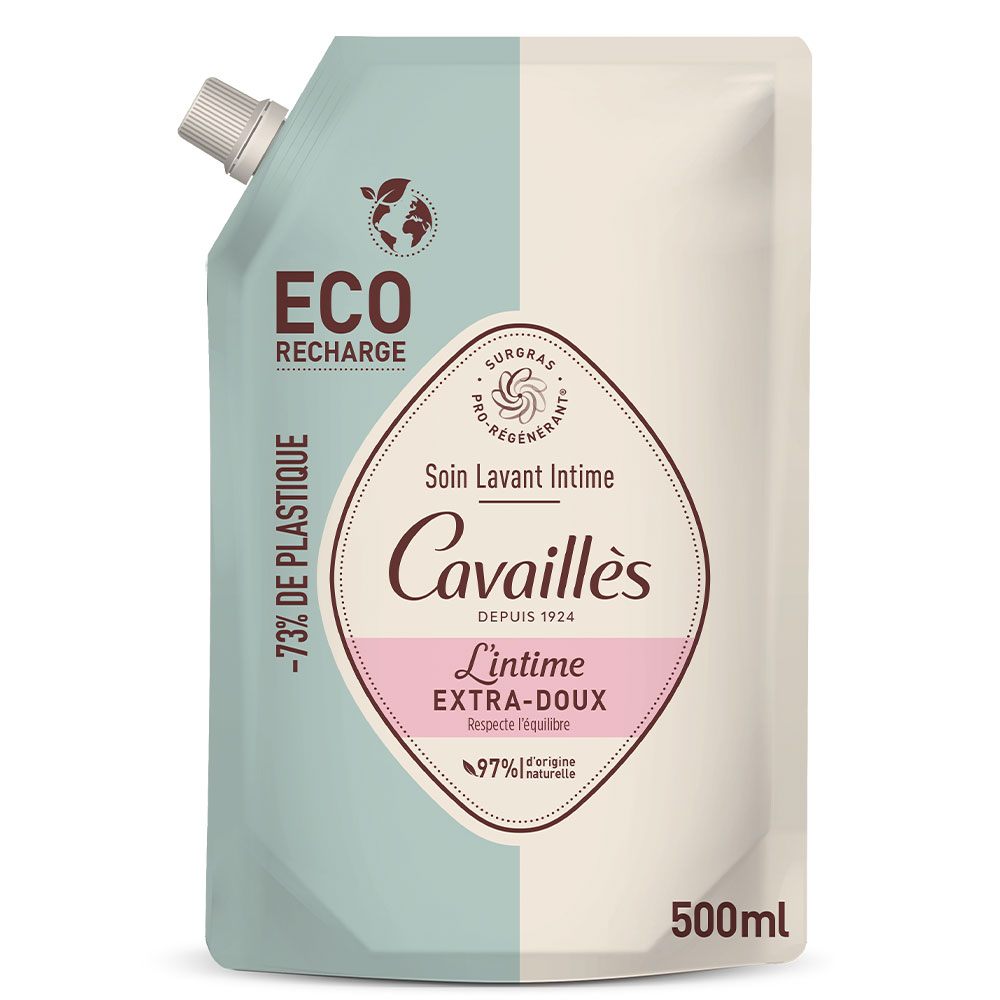 Cavaillès Sequedad Íntima Recambio Eco Tratamiento Limpiador Extra Suave 500 ml