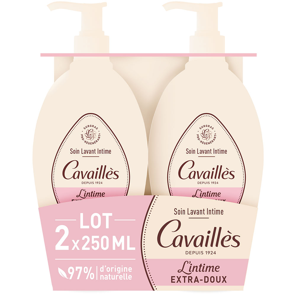 Cavaillès Sequedad Íntima Cuidado natural extra suave 2x250ml