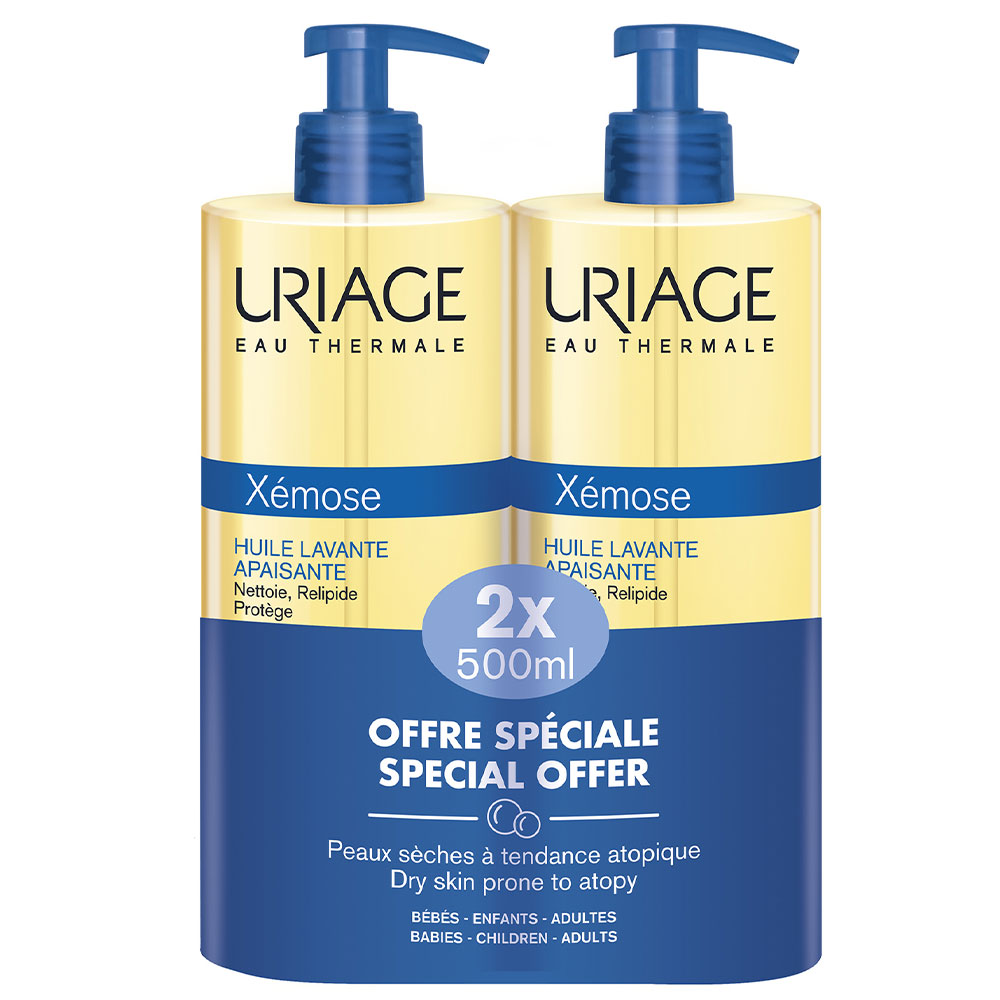 Uriage Xemose Aceite limpiador calmante para pieles muy secas con tendencia atópica 2x500ml