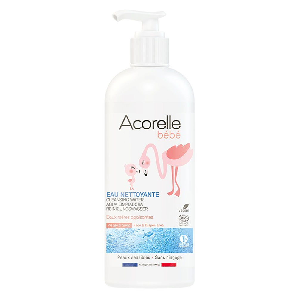 Acorelle Agua limpiadora sin aclarado para bebés certificada Bio 500 ml