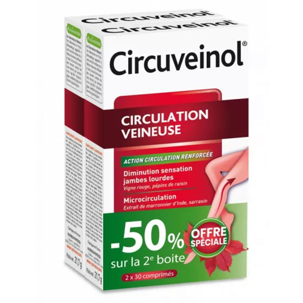 Nutreov Circuveinol Jambes Légères Action Circulation Renforcée 2x30 Comprimés