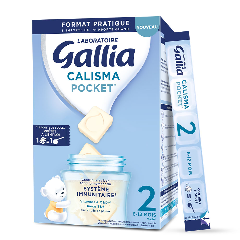 Gallia Calisma Leche en polvo 2 Pocket de 6 a 12 meses 21 sobres de 5 dosis