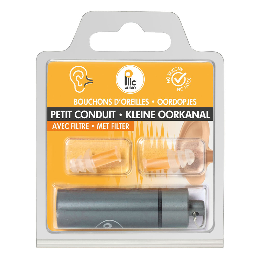 Plic Audio con filtro Tapones para conductos pequeños Par reutilizable