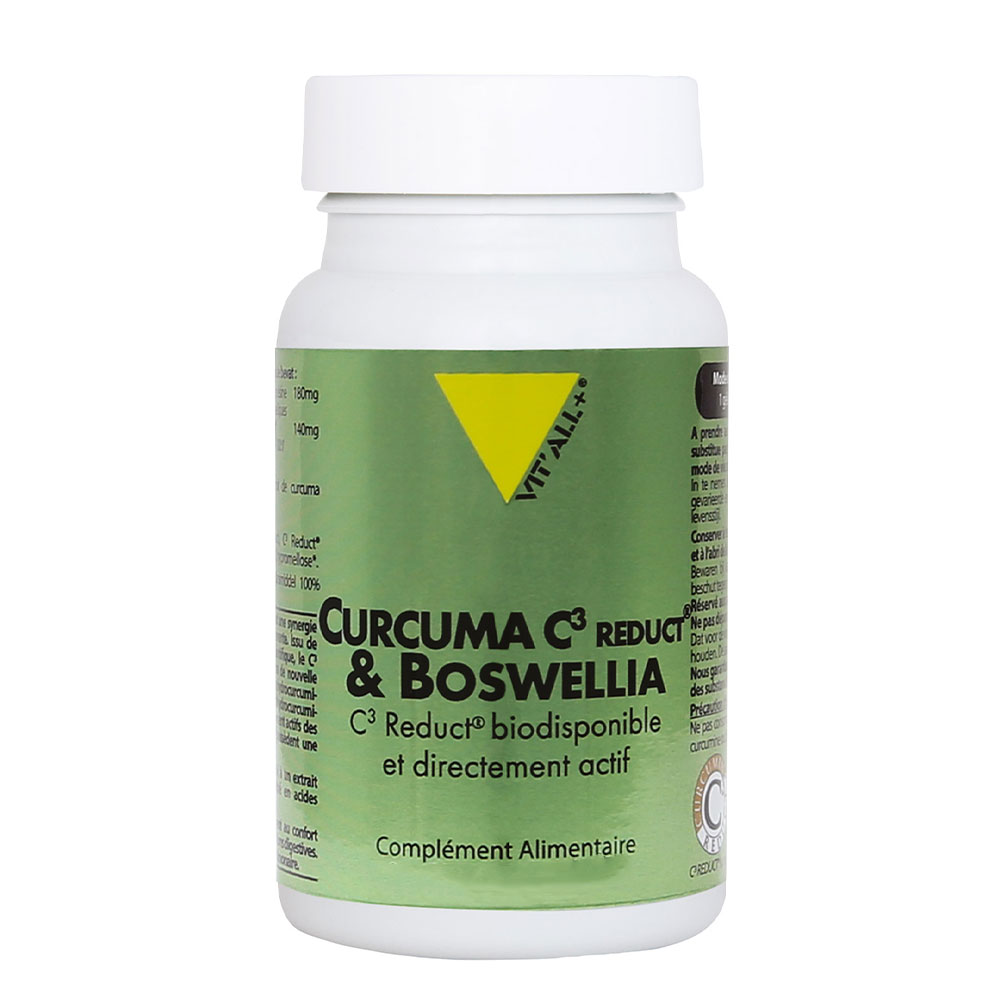 Vit'All+ Cúrcuma C3 Reduct® y Boswellia Altamente biodisponible y directamente Actifa 30 cápsulas vegetales