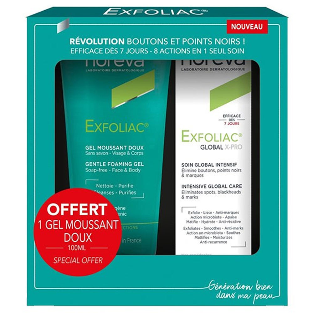 Noreva Exfoliac Set Global Pro 30ml + Gel Espumoso Suave 100ml