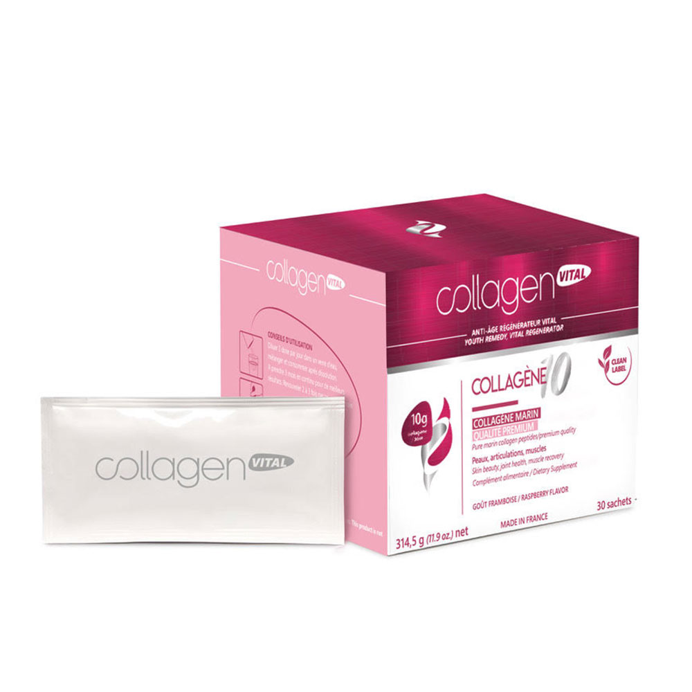 Vita Recherche Collagen Vital Power Colágeno 10 marino sabor frambuesa 30 sobres