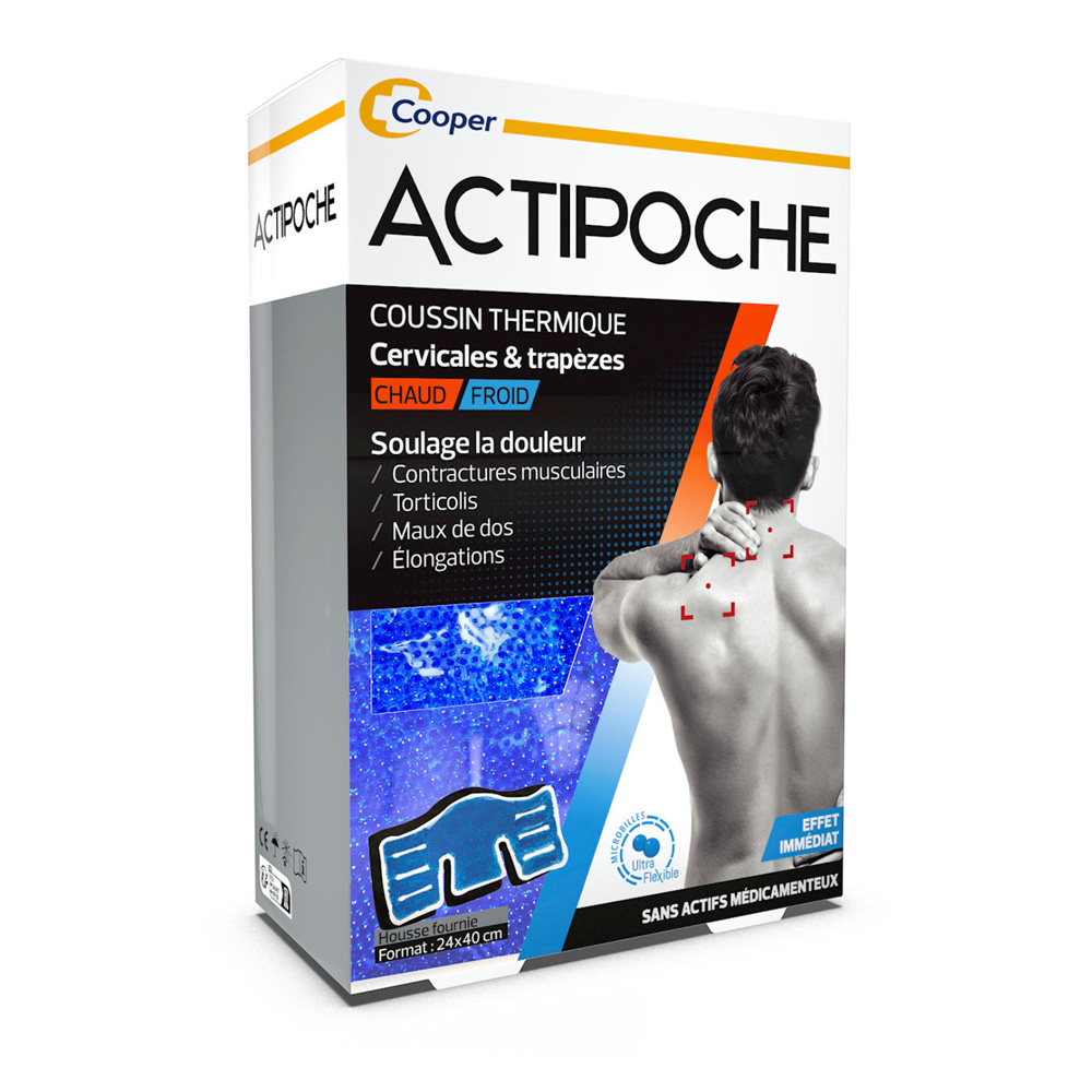 Actipoche Almohada Térmica Microperlas Cuello y Trapecio 24x8cm