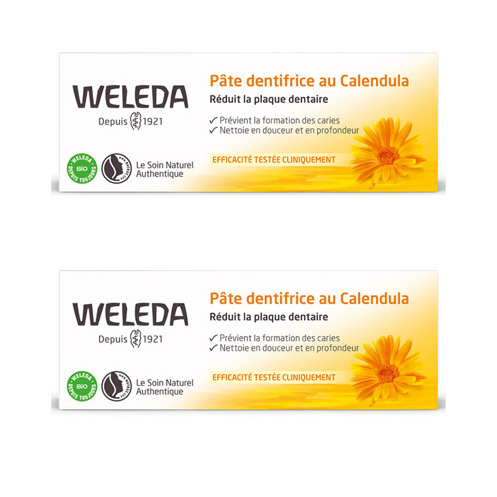 Weleda Caléndula Pasta de dientes Reduce la placa dental 2x75ml