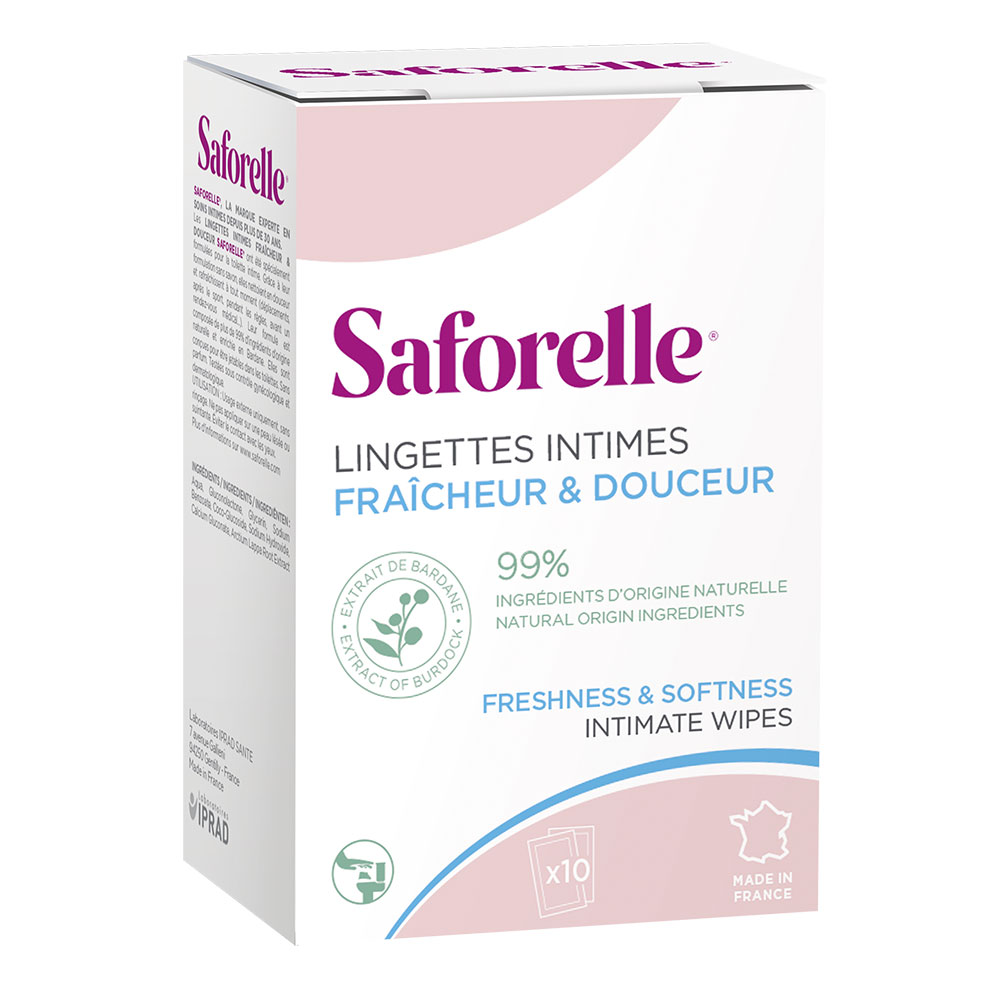Saforelle Toallitas íntimas desechables 10 sobres individuales