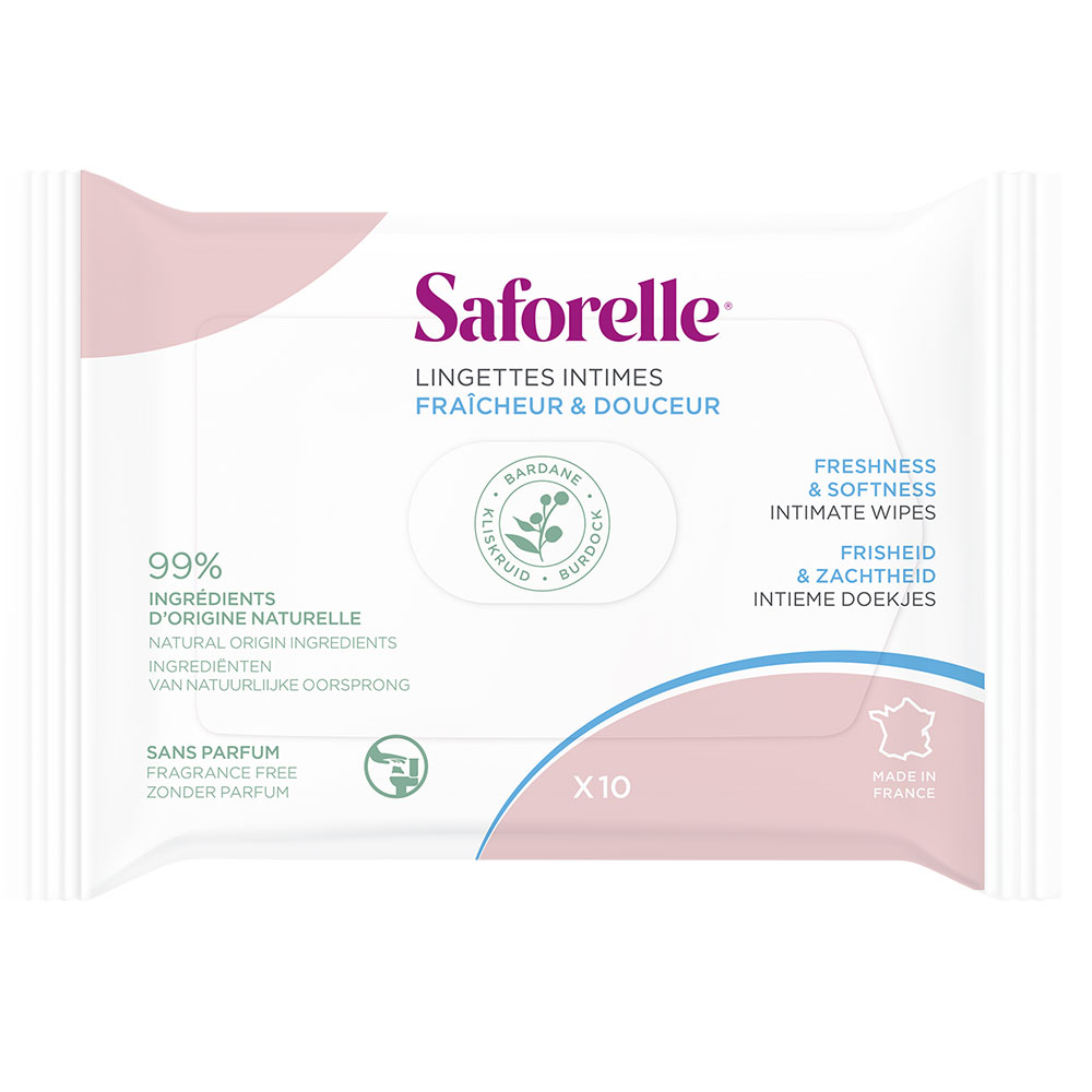Saforelle Toallitas Intimas Desechables Ultra Suaves Format Poche x10